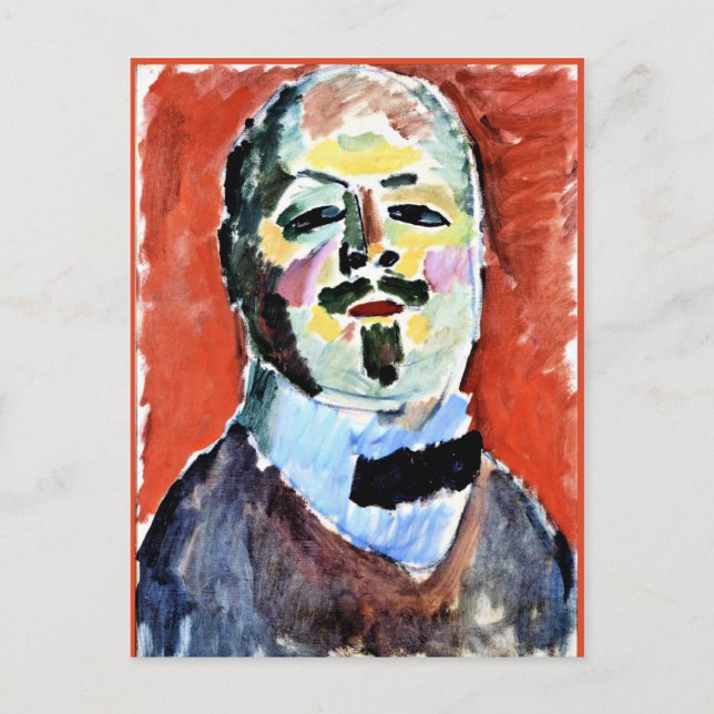 Postal Autoretrato, pintura de Alexi Jawlensky, 1905 (Anverso)