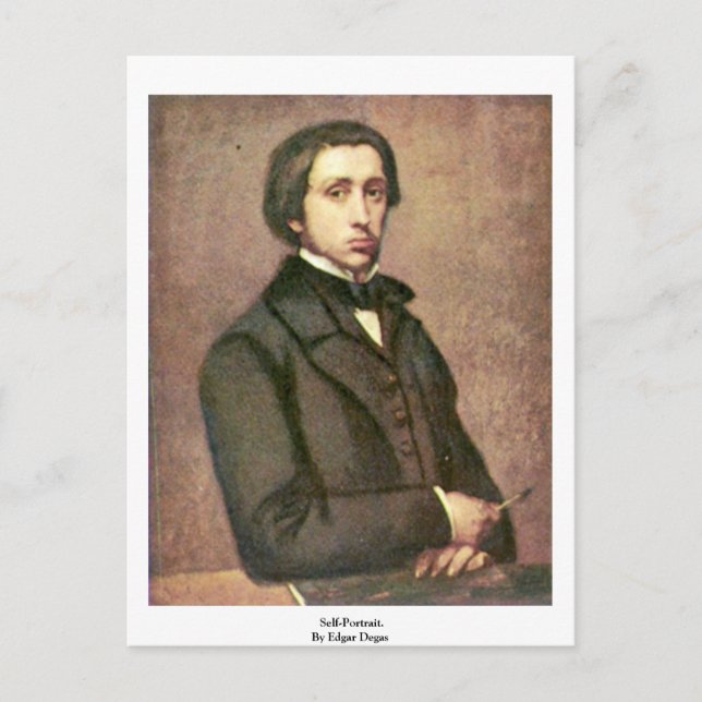 Postal Autoretrato. Por Edgar Degas (Anverso)