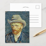 Postal Autoretrato | Vincent Van Gogh<br><div class="desc">Autoretrato con Gorra Gray Felt (1887) del artista holandés post-impresionista Vincent Van Gogh. Van Gogh se utilizaba a menudo como modelo para practicar la pintura artística. Está claro que había estudiado la técnica del puntillismo, pero sus pinceles no son sistemáticos y ha aplicado las marcas a su propia manera. Este...</div>