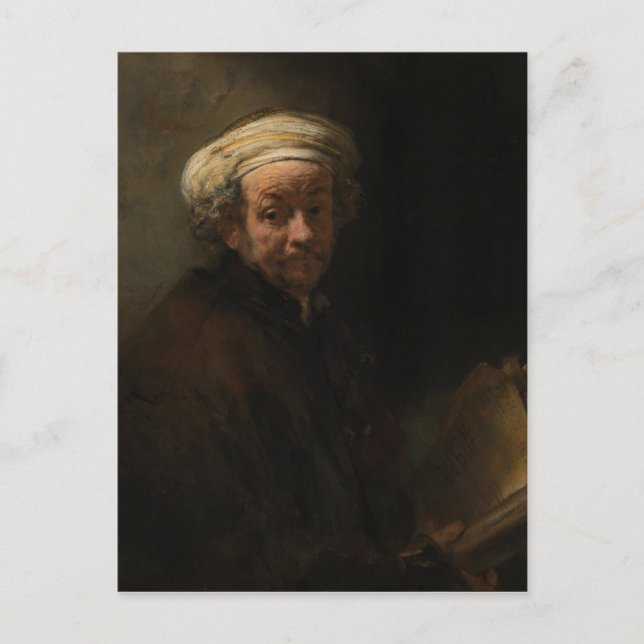Postal Autorretrato como el apóstol Paul de Rembrandt (Anverso)