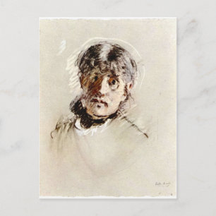 Postal Autorretrato de Berthe Morisot