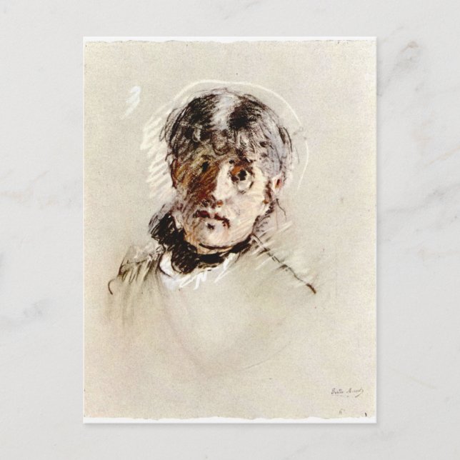 Postal Autorretrato de Berthe Morisot (Anverso)