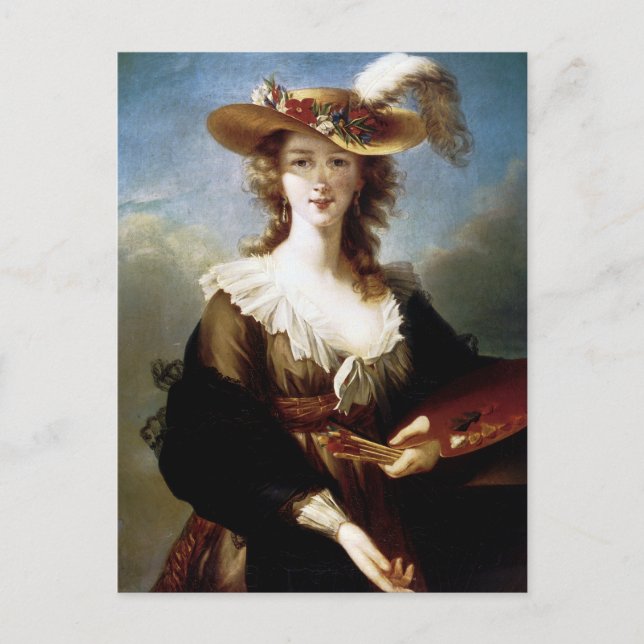 Postal autorretrato de Elisabeth Vigee-Lebrun (Anverso)