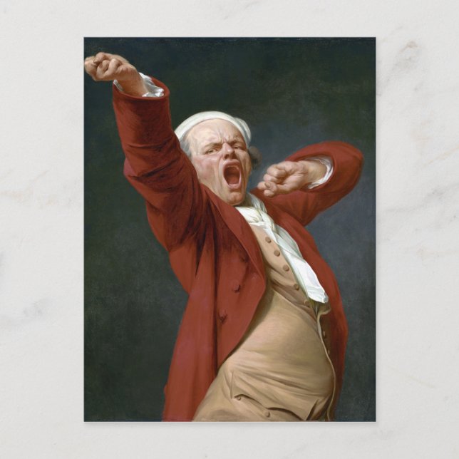 Postal Autorretrato de Joseph Ducreux, Yawning (Anverso)