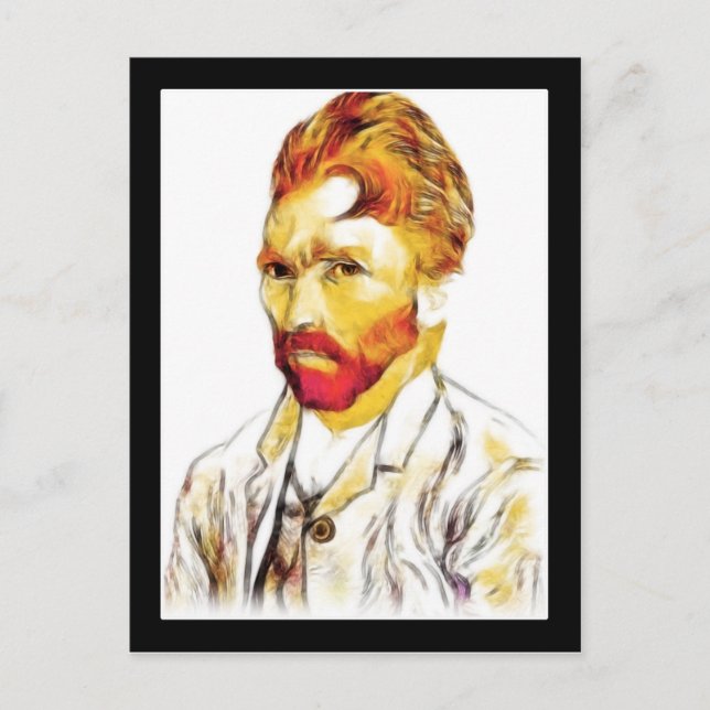 Postal Autorretrato de Van Gogh con nuevo peinado (Anverso)