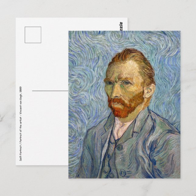 Postal Autorretrato de Vincent Van Gogh (Anverso / Reverso)