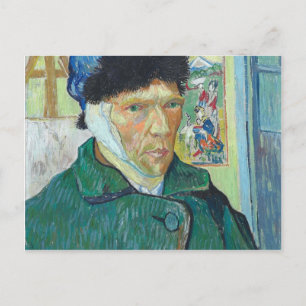 Postal Autorretrato de Vincent van Gogh con el oído