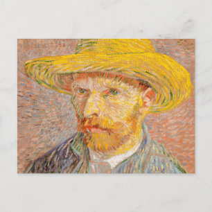 Postal Autorretrato de Vincent Van Gogh con sombrero de p