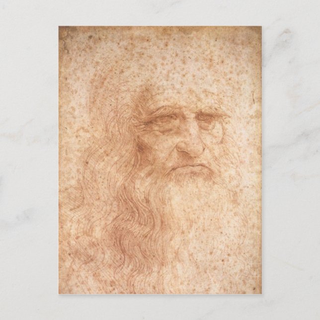 Postal autorretrato Leonardo da Vinci (Anverso)