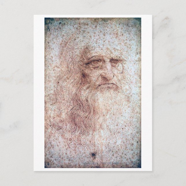 Postal Autorretrato, Leonardo da Vinci (Anverso)