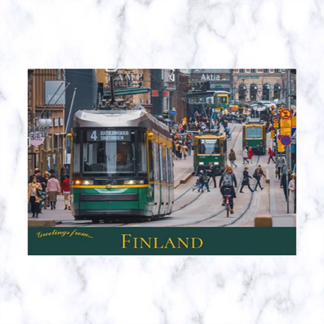 Postal Autos Calles En Aleksanterinkatu Helsinki Finlandi (Subido por el creador)