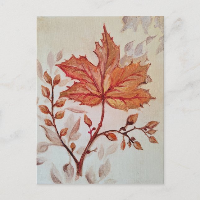 Postal Autumn cooper vine leaf (Anverso)