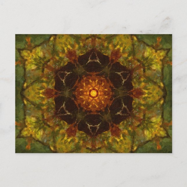 Postal Autumn Delight Kaleidoscope Art 5 (Anverso)