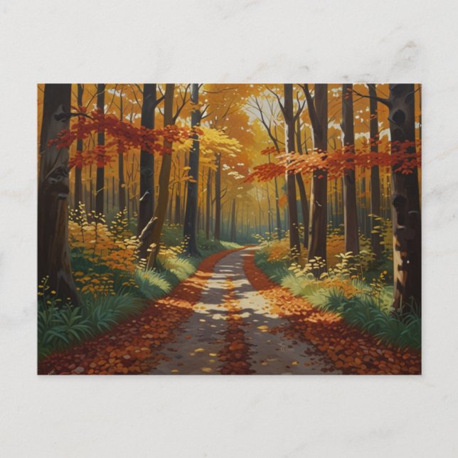 Postal Autumn Golden WayPostcard (Anverso)