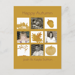Postal Autumn Greetings 4-Photo Card
