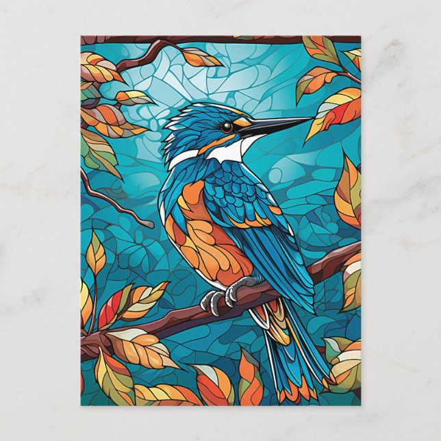 Postal Autumn Kingfisher Postcard (Anverso)