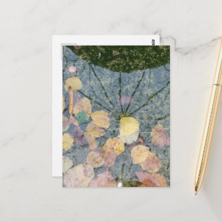 Postal Autumn leaves in a Pella Iowa Fountain Abstract