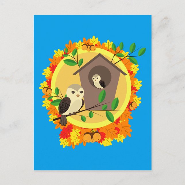 POSTAL AUTUMN OWLS (Anverso)