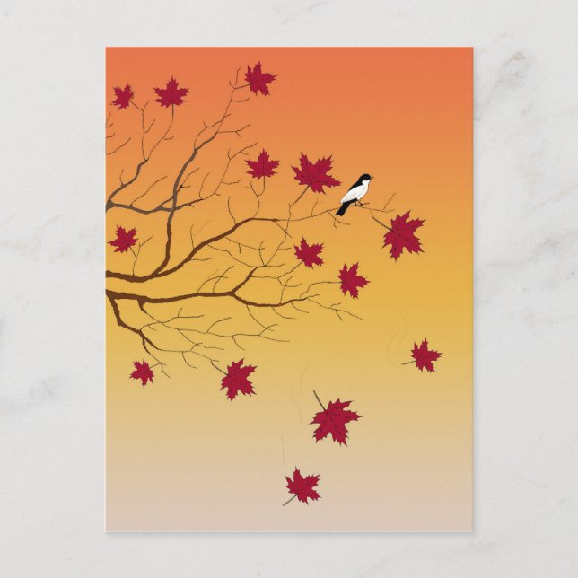 Postal Autumn Perch Post Card Card (Anverso)