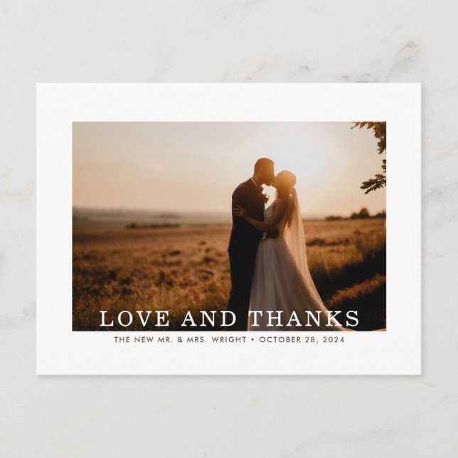 Postal Autumn Sprig Love and Gracias Boda Gracias (Anverso)