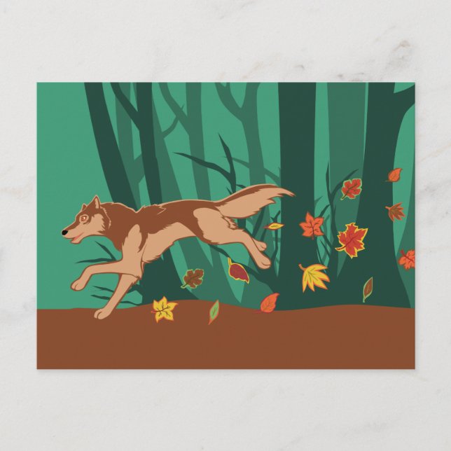 Postal Autumn Wolf (Anverso)