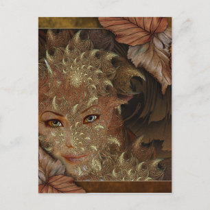 Postal Autumn Wood Nymph Postcard