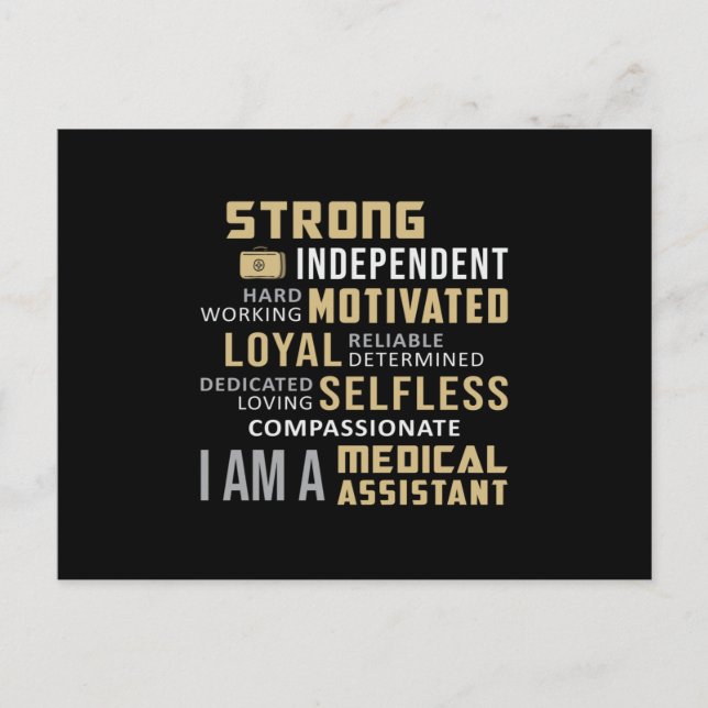 Postal Auxiliar Médico Auxiliar Médica Enfermera Funny (Anverso)