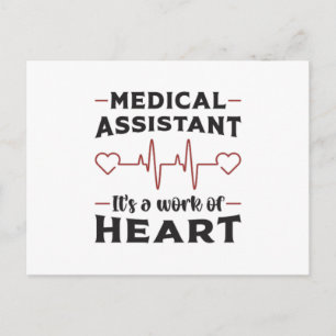 Postal Auxiliar médico Médica de corazón Funny medicina