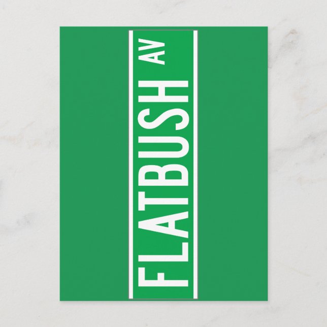 Postal Av. Flatbush, Rótulo de la calle de Nueva York (Anverso)