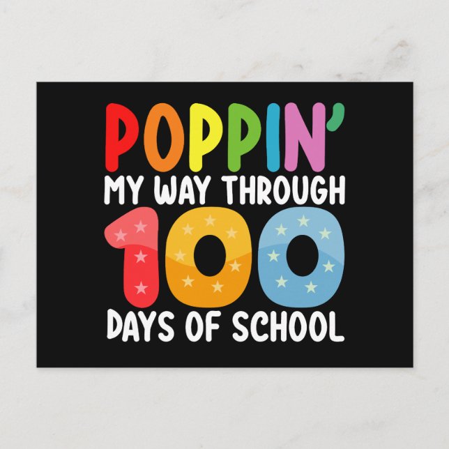 Postal Avanzar A Través De 100 Días De Escuela (Anverso)