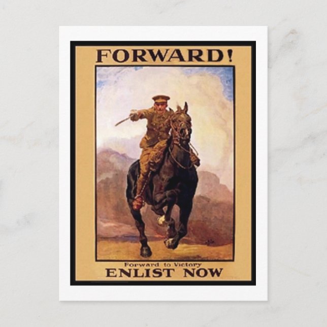 Postal Avanzar de vintage, inscribir ahora Poster (Anverso)