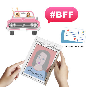 Postal Avatar de Mejor Amiga Personalizado Cumpleaños 