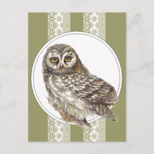 Postal Ave acuarela, vida silvestre, naturaleza