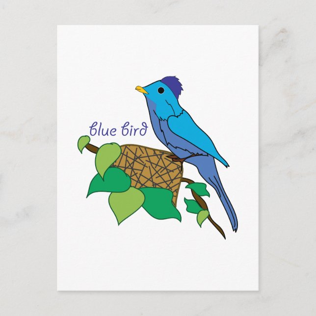 Postal Ave azul (Anverso)