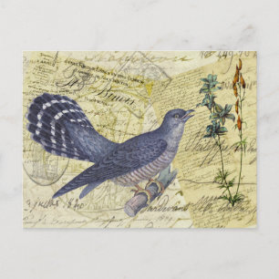 Postal Ave azul de la felicidad