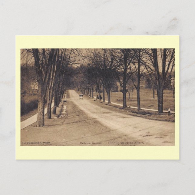 Postal Ave Bellevue, Montclair, Nueva Jersey Vintage (Anverso)