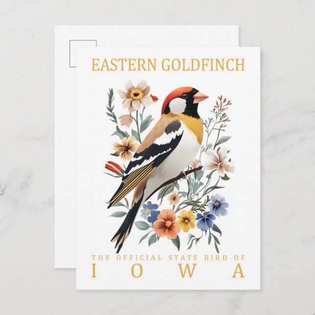 Postal Ave de Goldfinch Oriental de Iowa USA Travel (Anverso / Reverso)