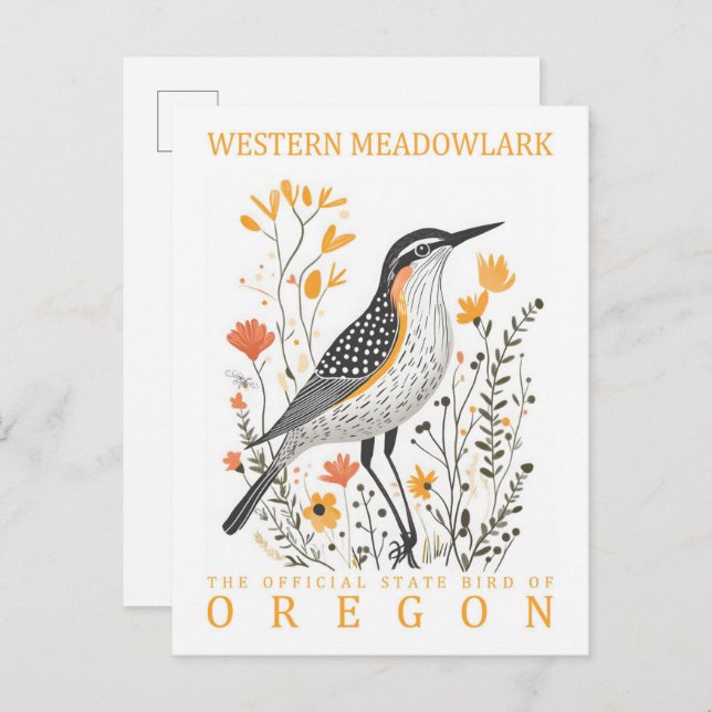 Postal Ave de Meadowlark occidental de Oregon Travel (Anverso / Reverso)
