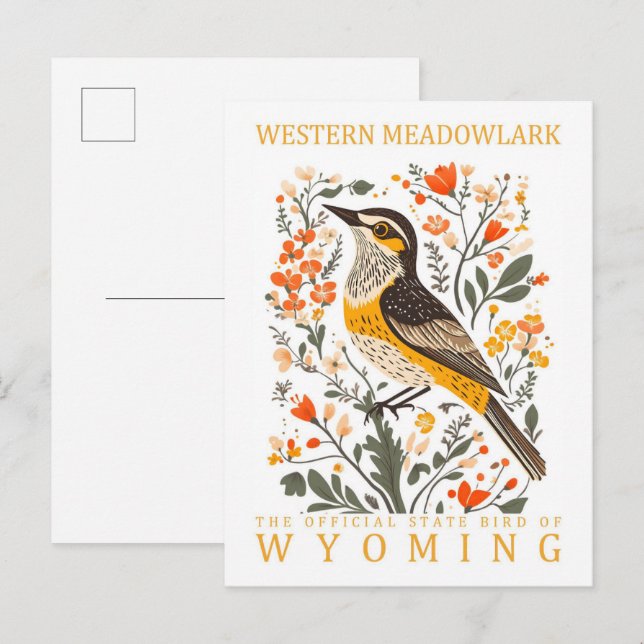 Postal Ave de Meadowlark occidental de Wyoming Travel (Anverso / Reverso)