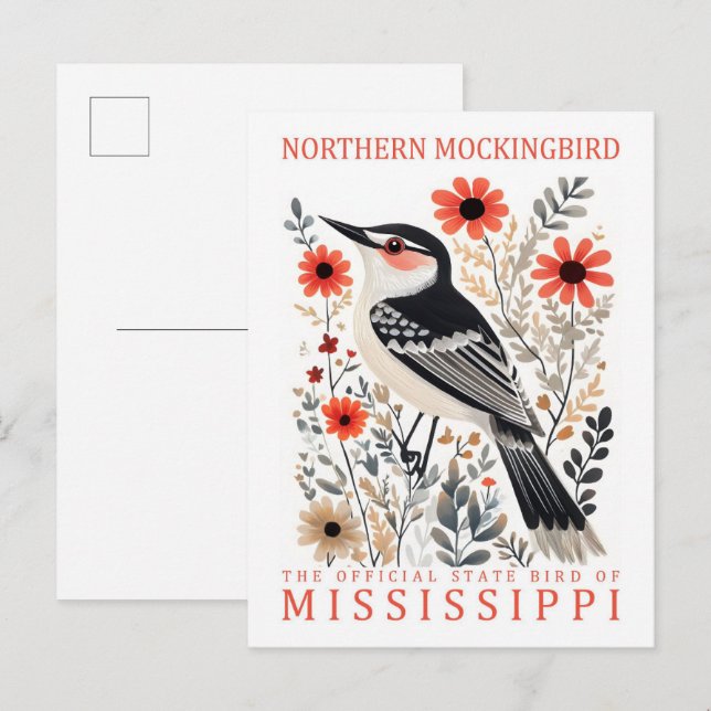 Postal Ave de Mockingbird del norte de Misisipi (Anverso / Reverso)