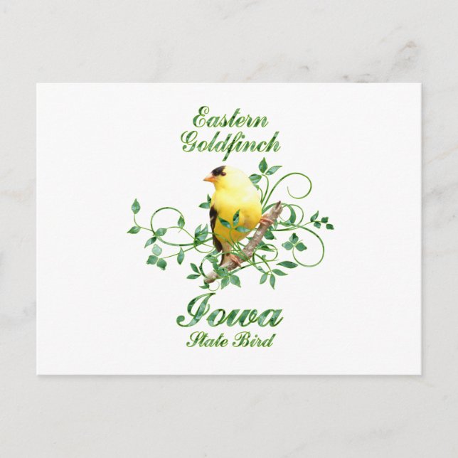 Postal Ave Estatal Goldfinch Iowa (Anverso)