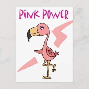 Postal Ave Flamingo inspirador De Potencia Rosa