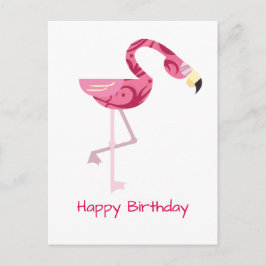 Postal Ave Flamingo Rosa Personalizado