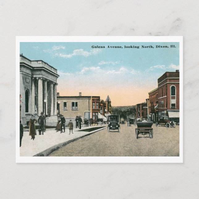 Postal Ave. Galena, Dixon, IL Vintage (Anverso)