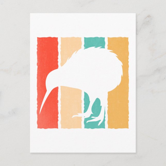 Postal Ave Kiwi de Kiwi de estilo retro para los amantes  (Anverso)