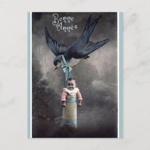 Postal Ave virgen con bebé Feliz Año Nuevo