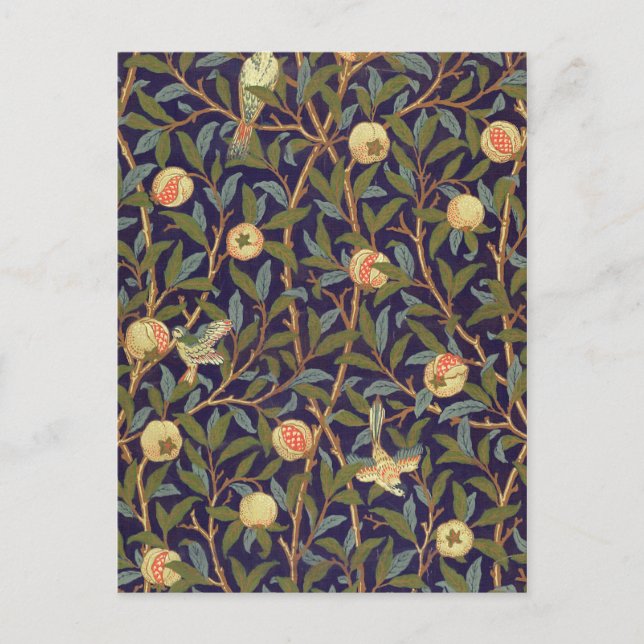 Postal Ave William Morris Y Pomegranato (Anverso)