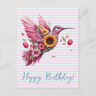 Postal Ave zumbido volando Feliz cumpleaños