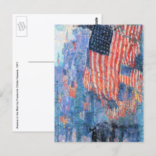 Postal Avenida bajo la lluvia de Frederick Childe Hassam