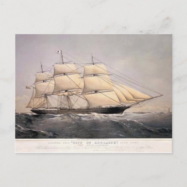 Postal Avenida Clipper de la ciudad de Adelaida en los añ (Anverso)